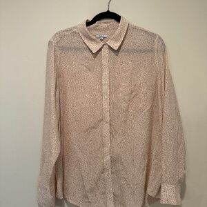 Rails Kate Silk Blouse White Cheetah Size Large